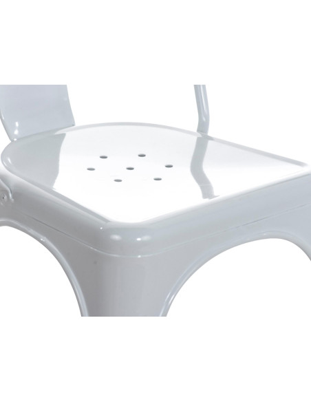 Chaise empilable en métal blanc 44 x 48 x 89 cm Loetitia