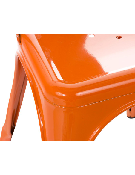 Chaise empilable en métal orange 44 x 48 x 89 cm Loetitia