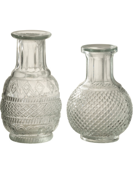 Lot de 2 vases soliflores en verre transparent 7,5 x 7,5...
