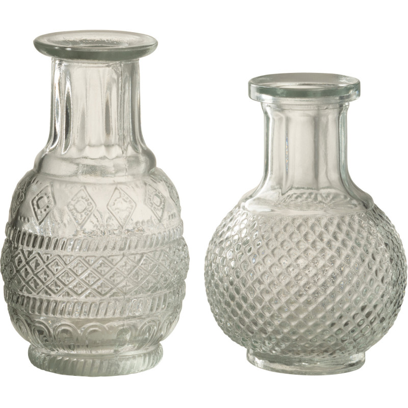 Lot de 2 vases soliflores en verre...