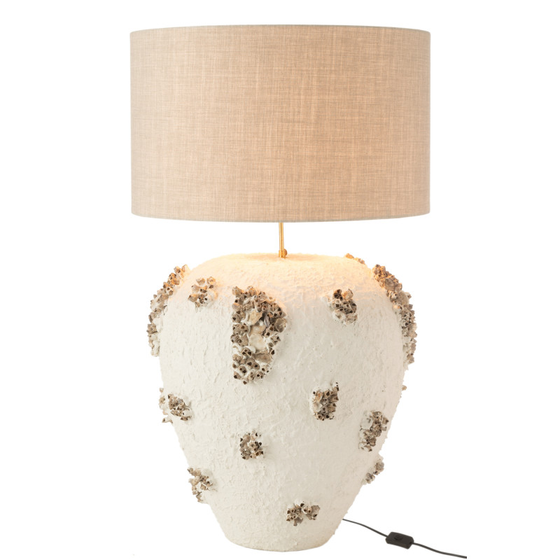 Lampe à poser en terre cuite blanche...