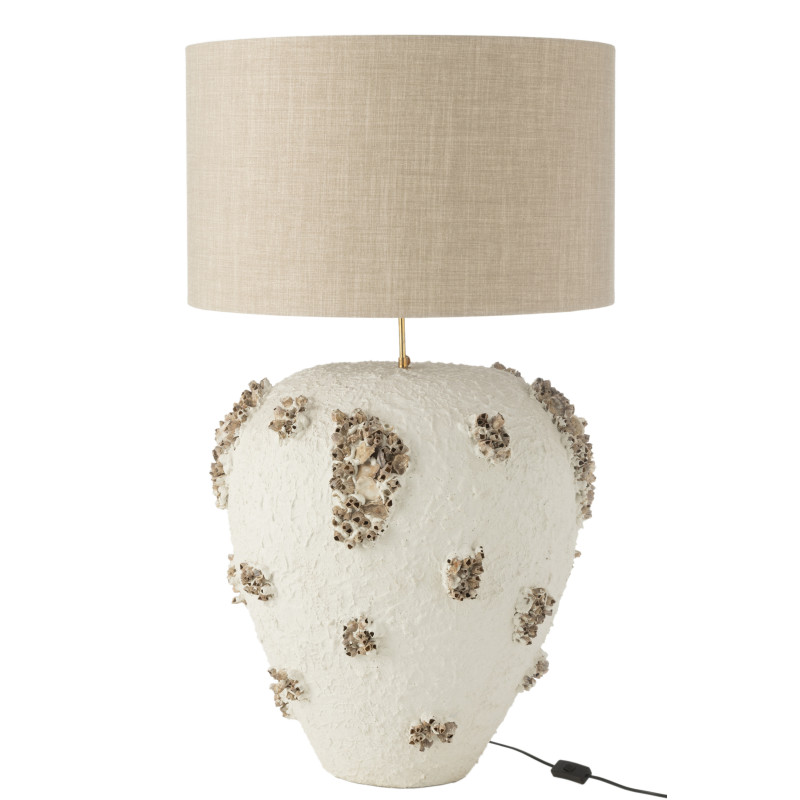 Lampe à poser en terre cuite blanche...