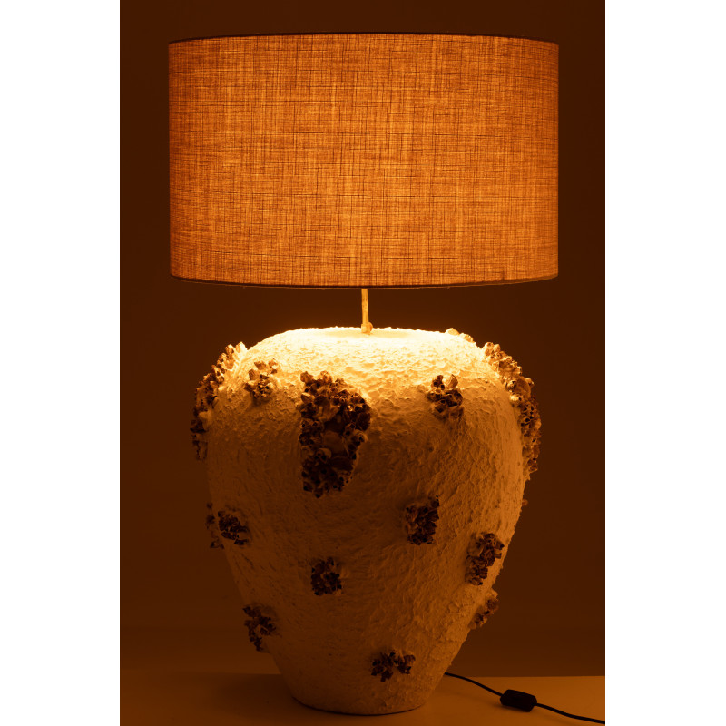 Lampe à poser en terre cuite blanche...