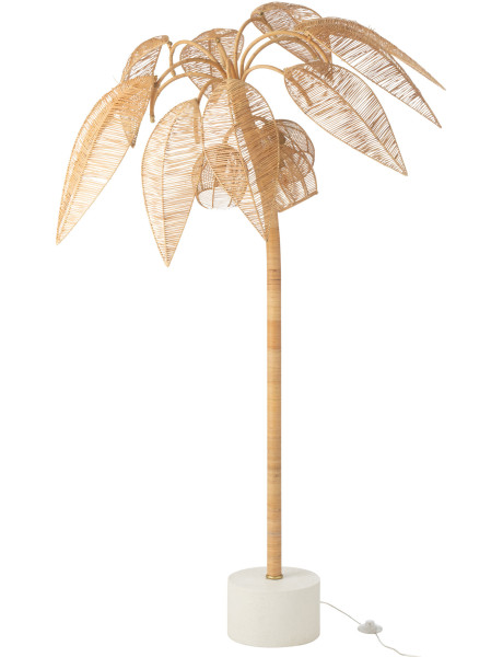 Lampadaire palmier naturel en rotin et métal 65 x 65 x...
