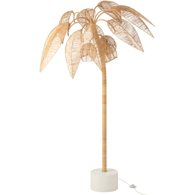 Lampadaire palmier naturel en rotin...