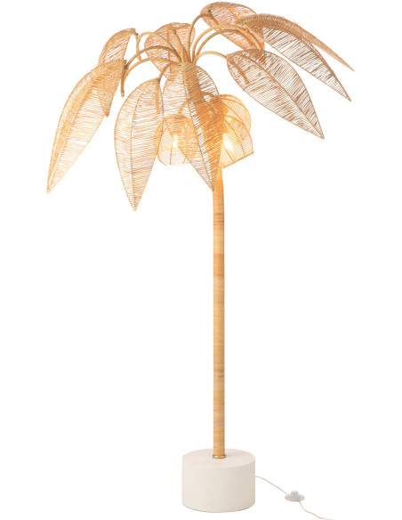 Lampadaire palmier naturel en rotin et métal 65 x 65 x 150 cm Palmora