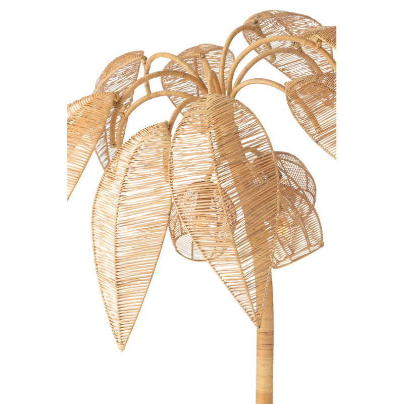 Lampadaire palmier naturel en rotin...