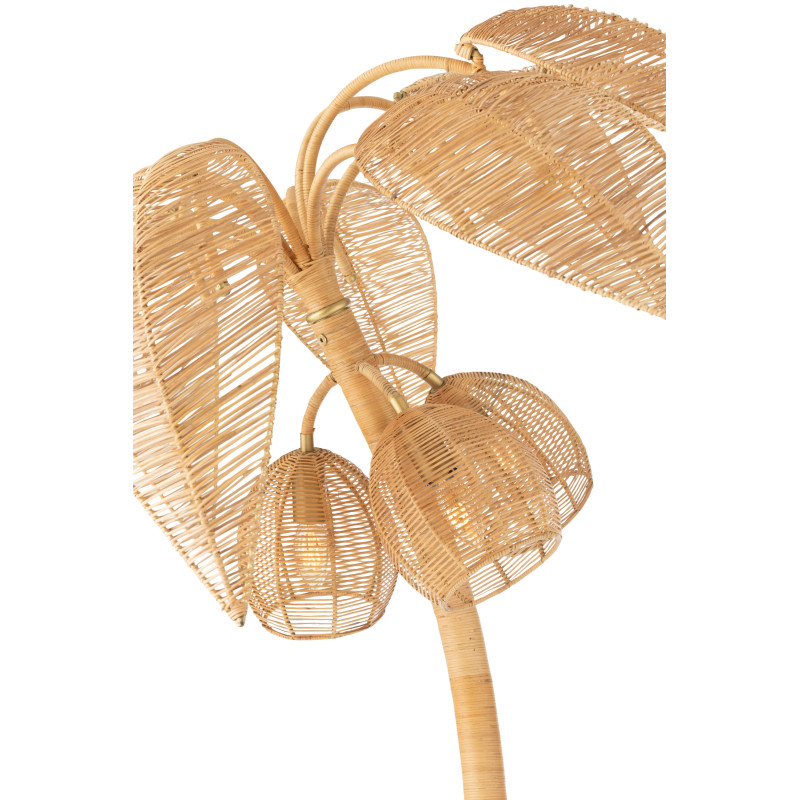 Lampadaire palmier naturel en rotin...