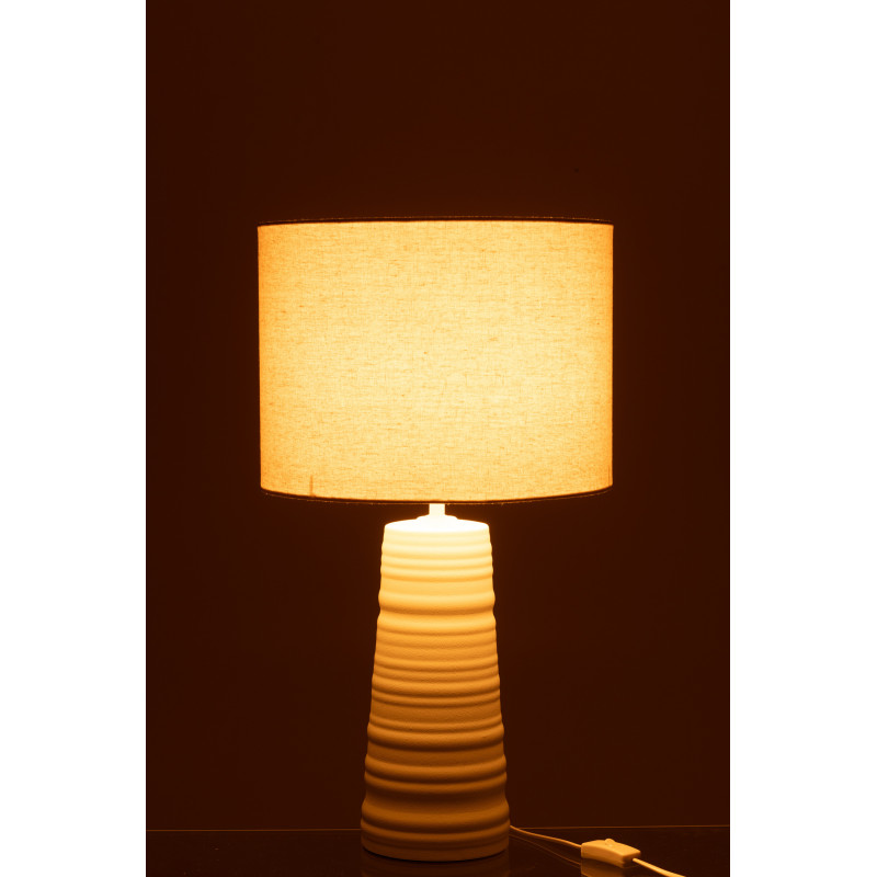 Lampe à poser blanche en céramique...