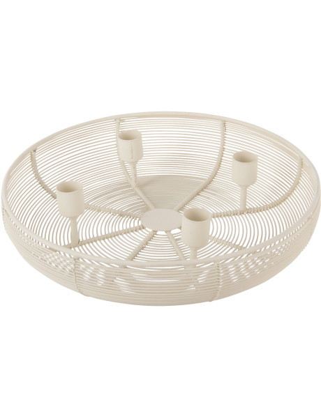 Chandelier rond blanc en fer pour 4 bougies 30,5 x 30,5 x...