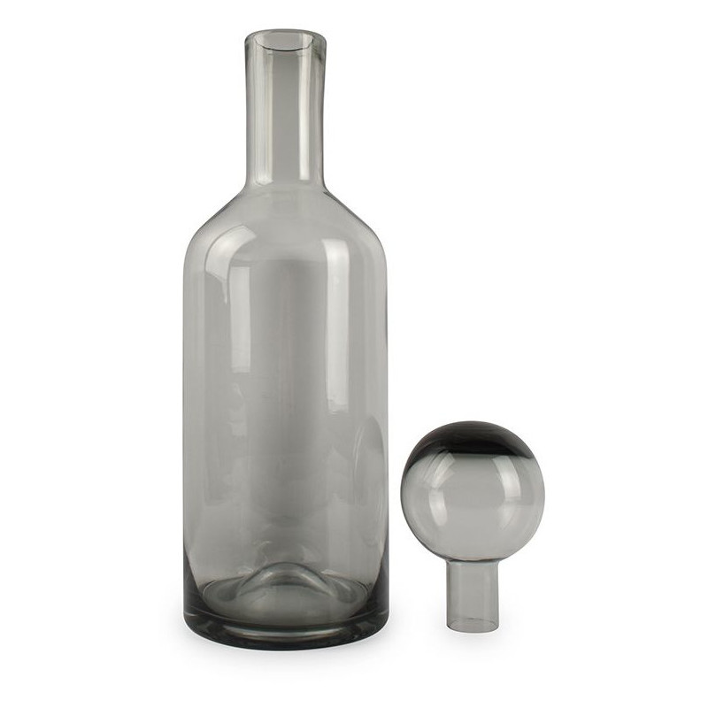 Vase avec bouchon en verre gris 15,5...