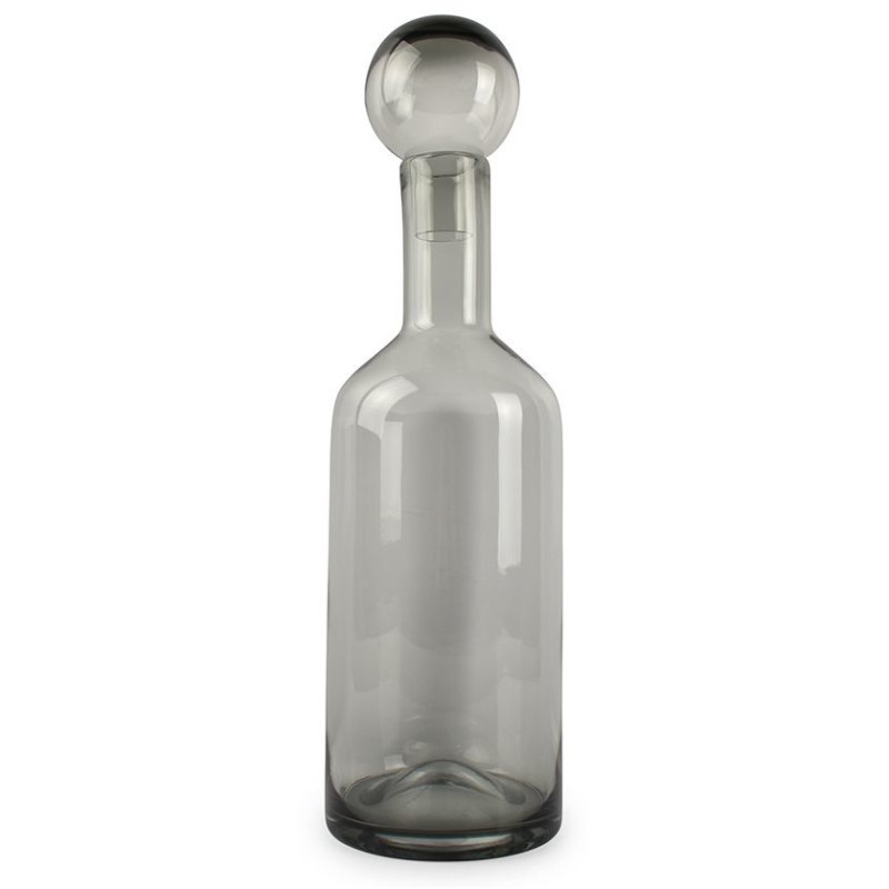 Vase avec bouchon en verre gris 15,5...