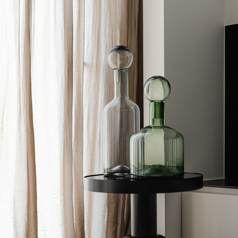 Vase avec bouchon en verre gris 15,5...