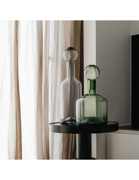 Vase avec bouchon en verre gris 15,5 x 55 cm Fera