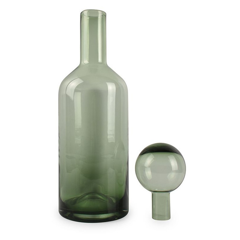 Vase avec bouchon en verre vert 15,5...