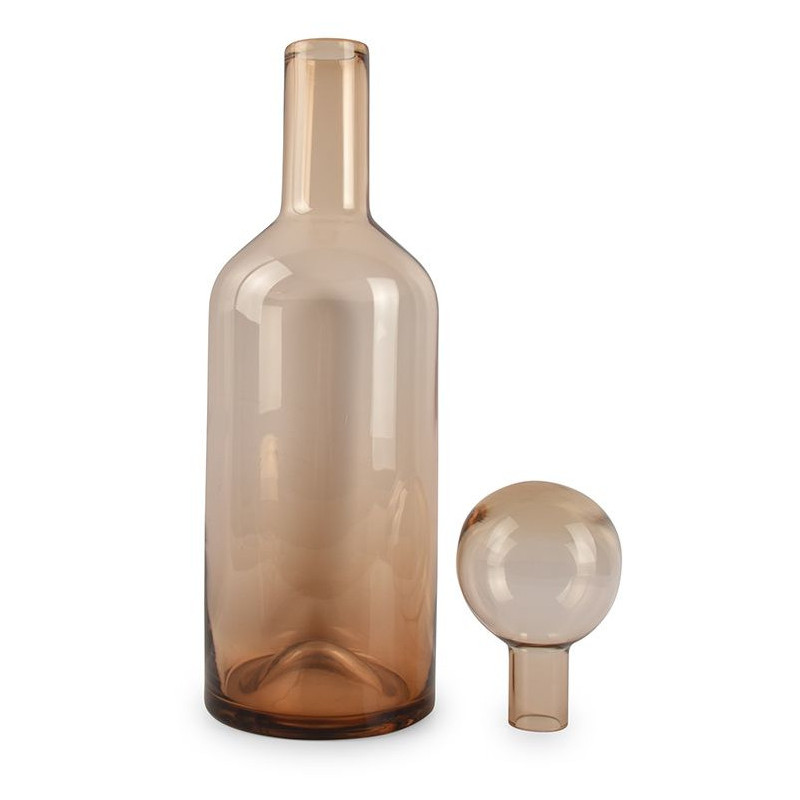 Vase avec bouchon en verre ambre 15,5...