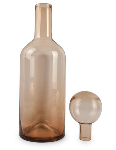 Vase avec bouchon en verre ambre 15,5 x 15,5 x 55 cm Fera