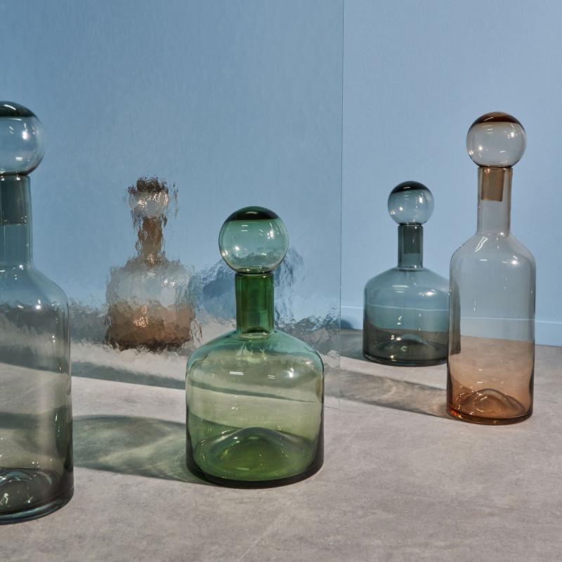 Vase avec bouchon en verre ambre 15,5...