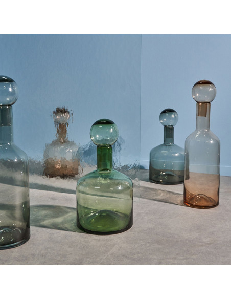 Vase avec bouchon en verre ambre 15,5 x 15,5 x 55 cm Fera