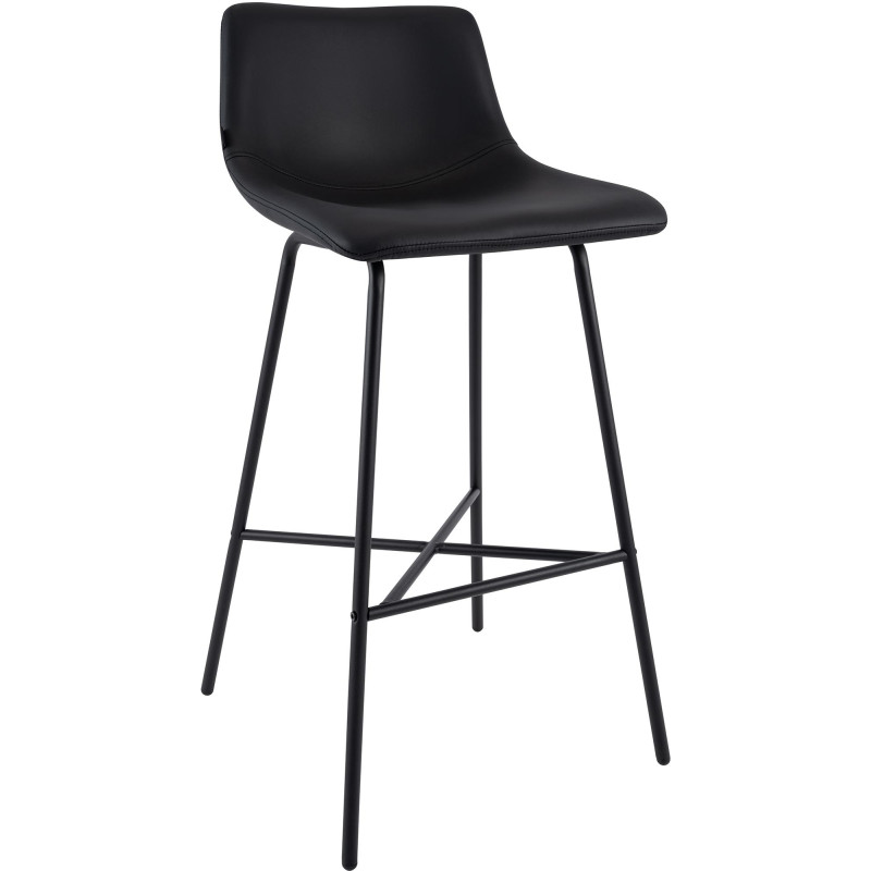 Tabouret de bar noir en revêtement...