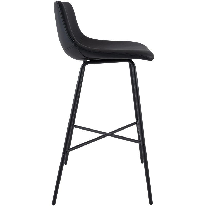 Tabouret de bar noir en revêtement...