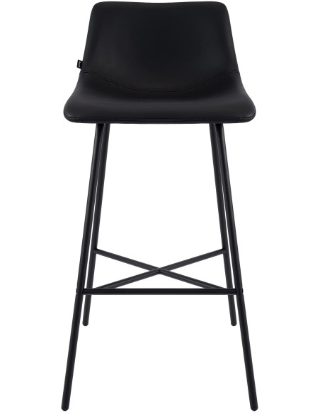 Tabouret de bar noir en revêtement synthétique et métal 44 x 49 x 98 cm Veyran