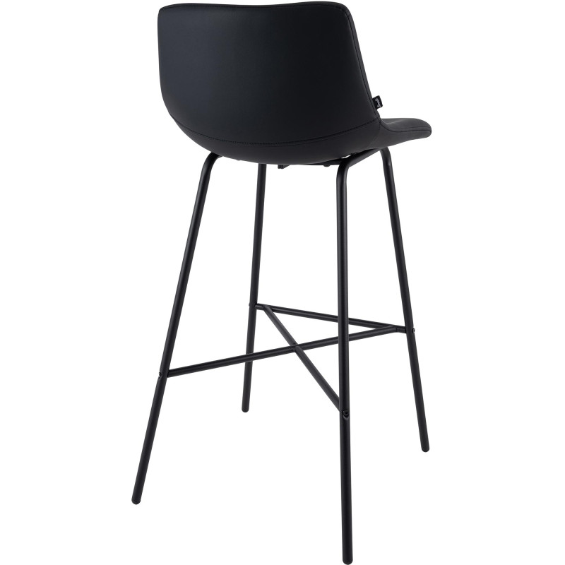 Tabouret de bar noir en revêtement...