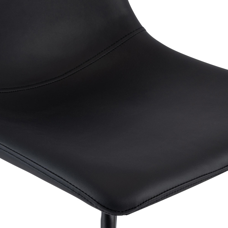 Tabouret de bar noir en revêtement...