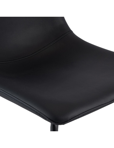 Tabouret de bar noir en revêtement synthétique et métal 44 x 49 x 98 cm Veyran