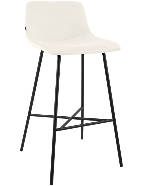 Tabouret de bar crème en velours et métal 44 x 49 x 98 cm...