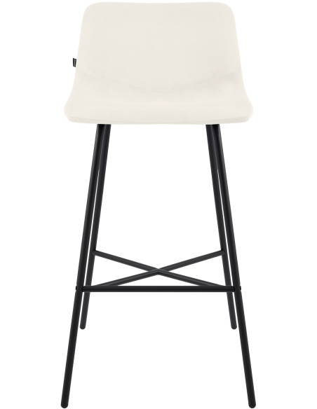 Tabouret de bar crème en velours et métal 44 x 49 x 98 cm Veyran