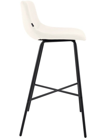 Tabouret de bar crème en velours et métal 44 x 49 x 98 cm Veyran