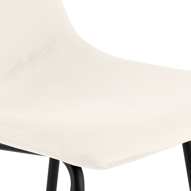 Tabouret de bar crème en velours et...