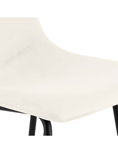 Tabouret de bar crème en velours et métal 44 x 49 x 98 cm Veyran