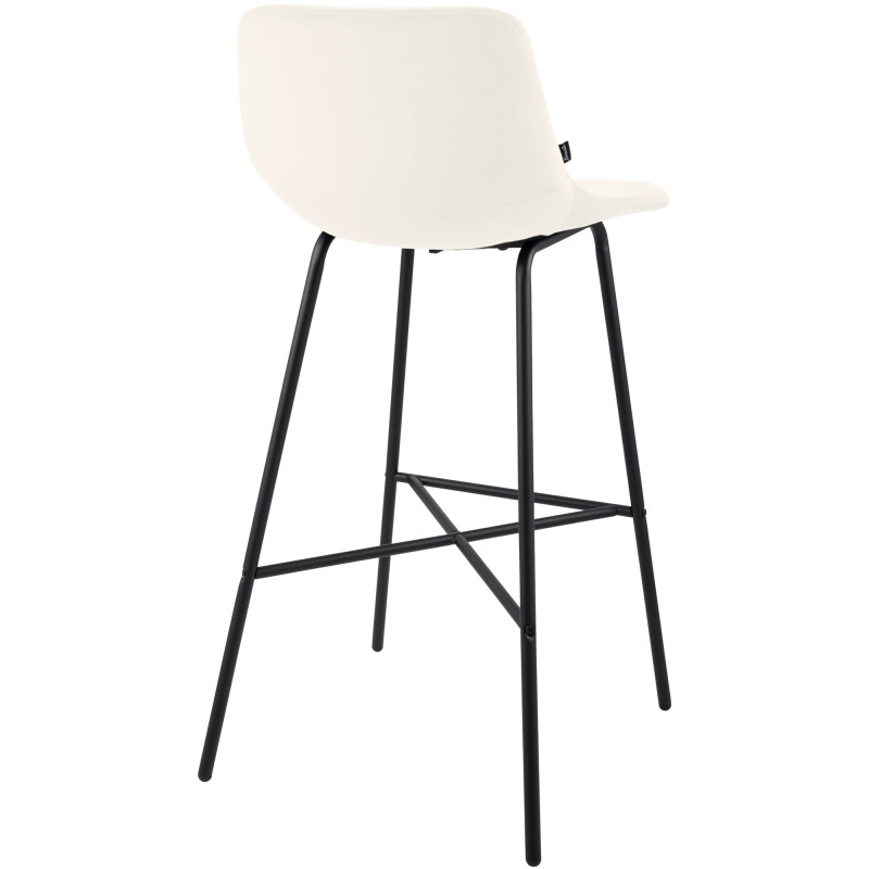 Tabouret de bar crème en velours et...