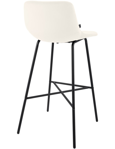 Tabouret de bar crème en velours et métal 44 x 49 x 98 cm Veyran