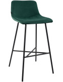 Tabouret de bar vert en velours et métal 44 x 49 x 98 cm Veyran