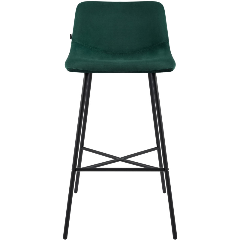 Tabouret de bar vert en velours et...