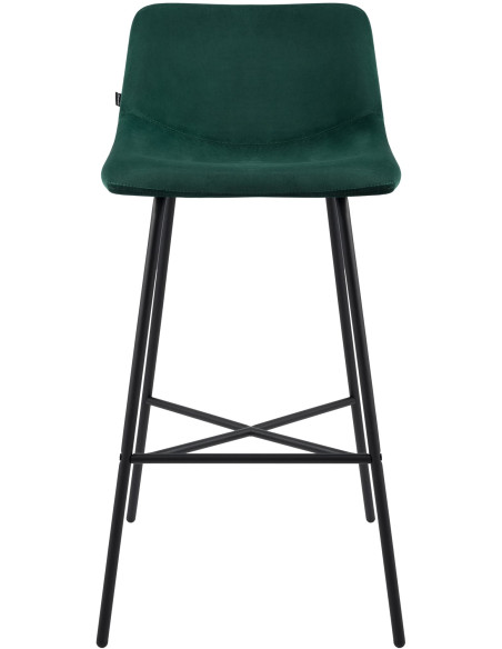 Tabouret de bar vert en velours et métal 44 x 49 x 98 cm Veyran