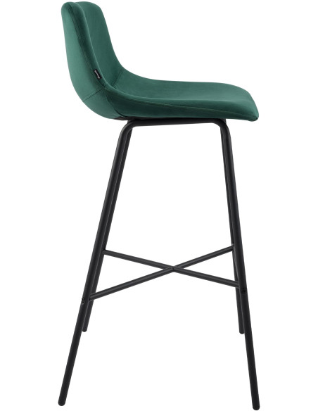 Tabouret de bar vert en velours et métal 44 x 49 x 98 cm Veyran