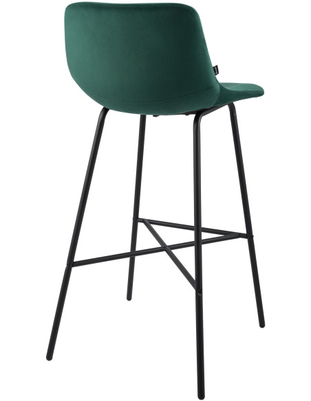 Tabouret de bar vert en velours et métal 44 x 49 x 98 cm Veyran