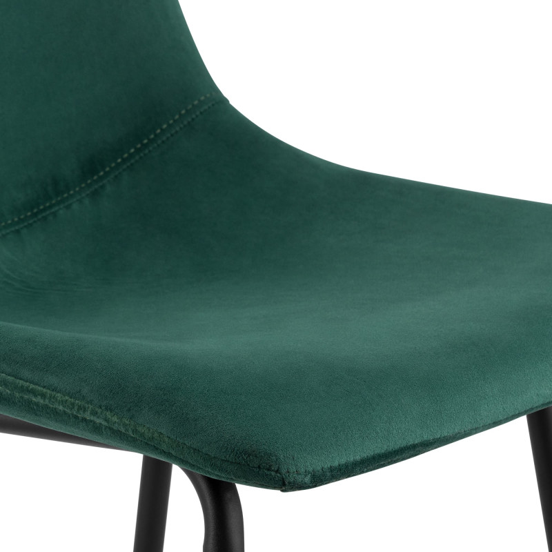 Tabouret de bar vert en velours et...