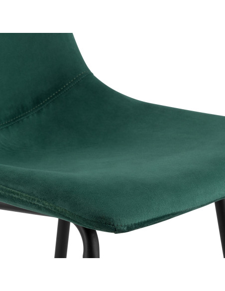 Tabouret de bar vert en velours et métal 44 x 49 x 98 cm Veyran