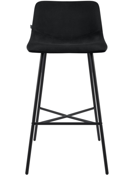 Tabouret de bar noir en velours et métal 44 x 49 x 98 cm Veyran  - 2