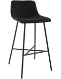 Tabouret de bar noir en velours et métal 44 x 49 x 98 cm Veyran