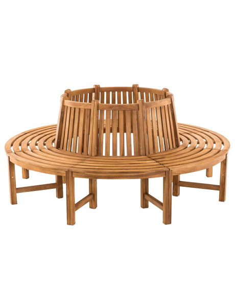 Banc tour d’arbre en teck naturel 200 x 200 x 89,5 cm Orvane