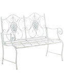 Banc de jardin en métal blanc antique 116 x 53 x 94 cm Vellina
