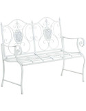 Banc de jardin en métal blanc 116 x 53 x 94 cm Vellina