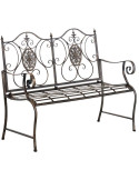 Banc de jardin bronze en métal galvanisé 116 x 53 x 94 cm Vellina