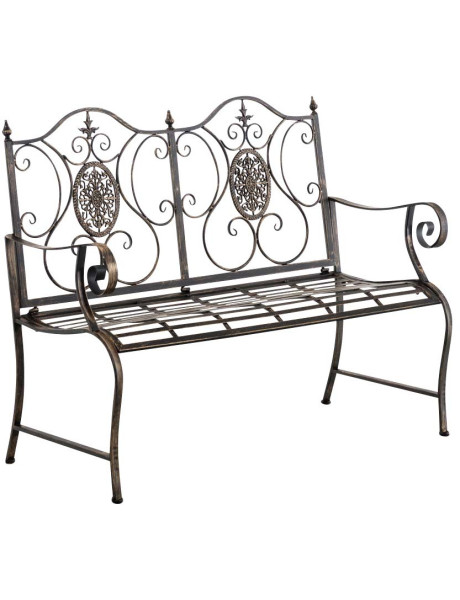 Banc de jardin bronze en métal galvanisé 116 x 53 x 94 cm...